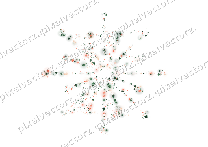 Seamless glitter firework of hearts on a transparent background