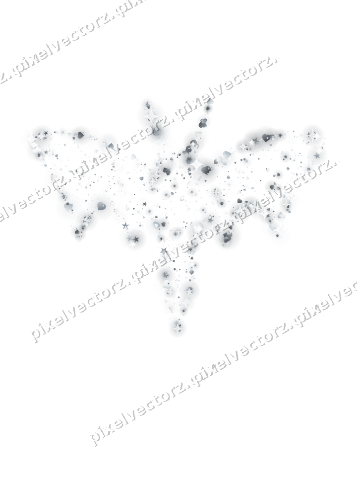 Seamless glitter bat of stars and hearts on a transparent background