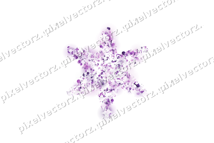 Seamless glitter star in purple on a transparent background