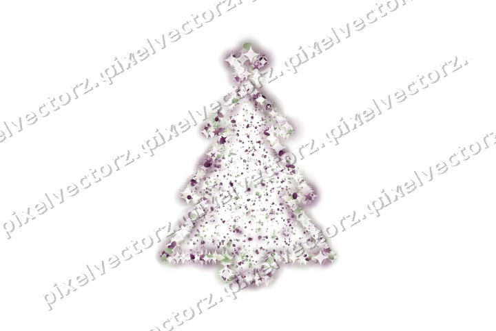 Seamless glitter christmas tree on a transparent background