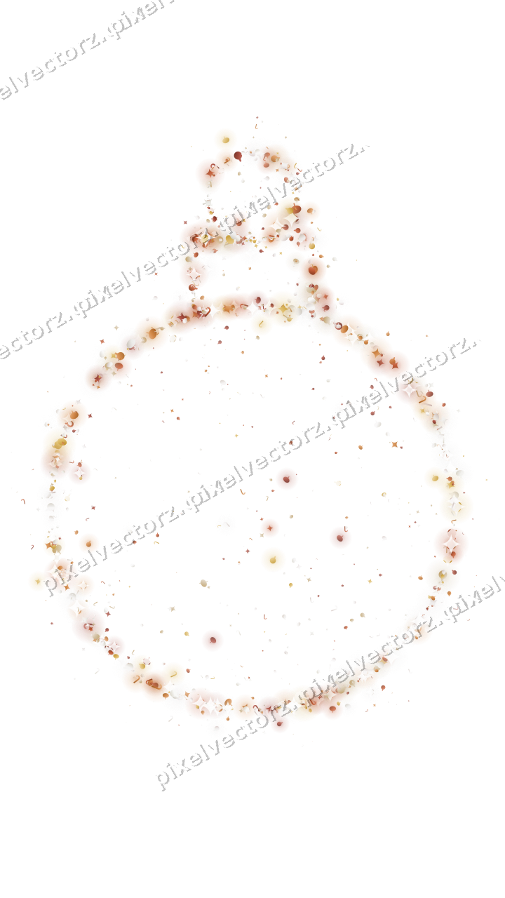 Seamless glitter bauble in orange on a transparent background