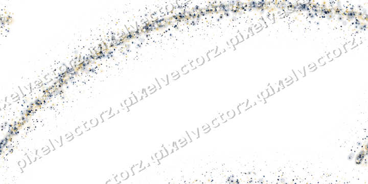 Seamless glitter arc of stars and bells on a transparent background