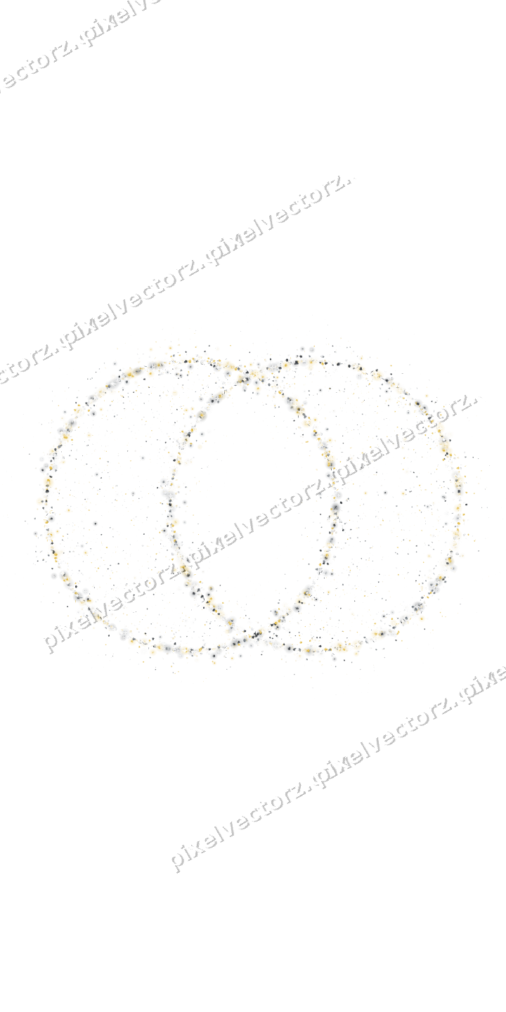 Seamless glitter wedding rings in amber on a transparent background