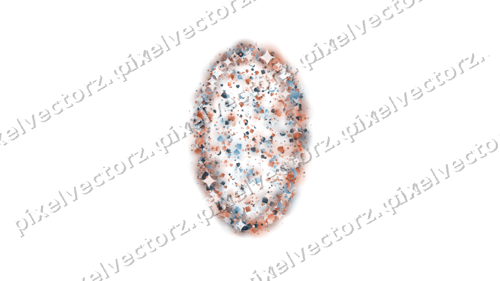 Seamless glitter easter egg in orange on a transparent background