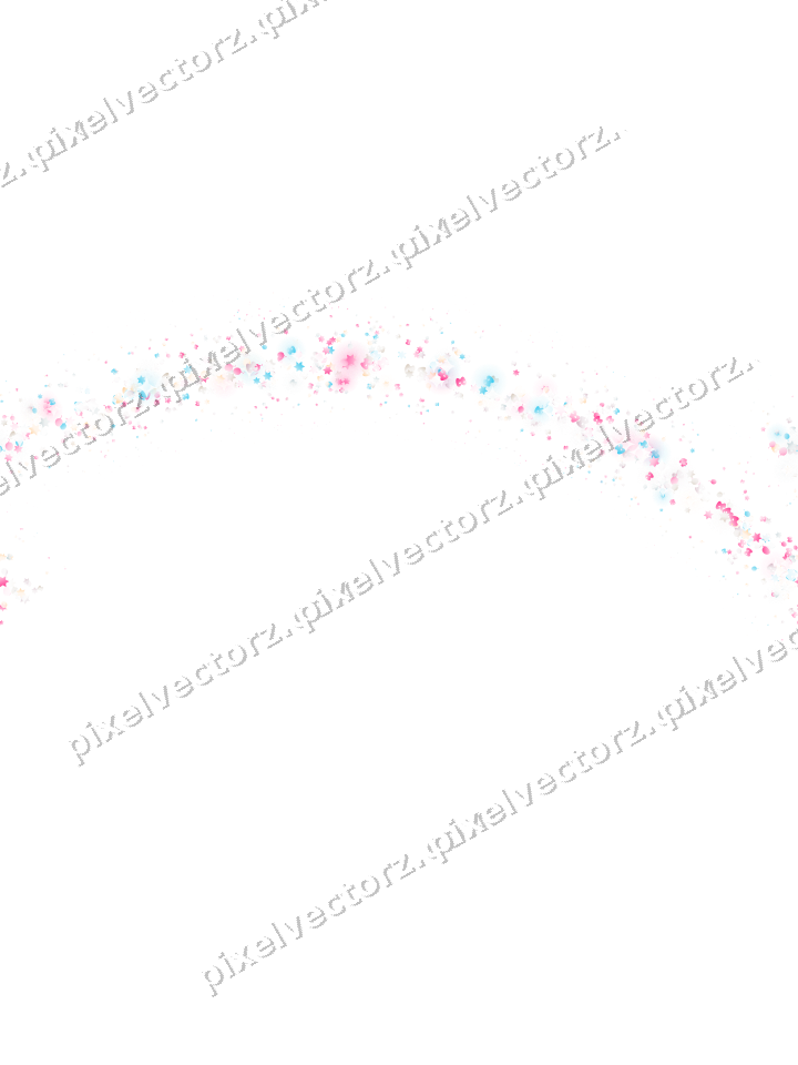 Seamless glitter arc of stars and masks on a transparent background