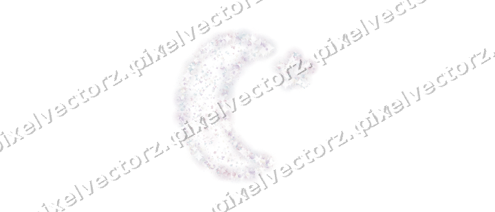 Seamless glitter crescent moon on a transparent background