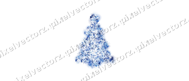 Seamless glitter christmas tree in blue on a transparent background