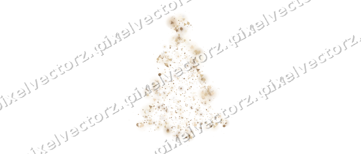 Seamless glitter christmas tree in amber on a transparent background