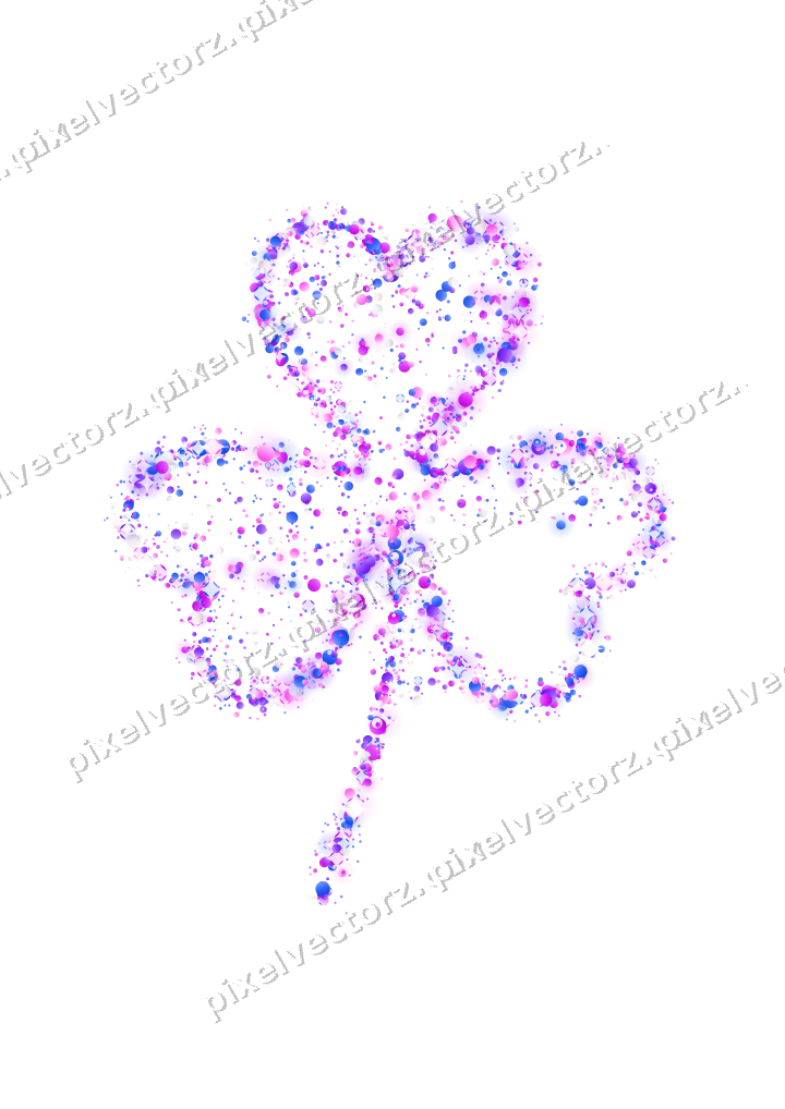 Seamless glitter shamrock of dots on a transparent background