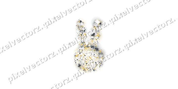 Seamless glitter easter bunny in amber on a transparent background