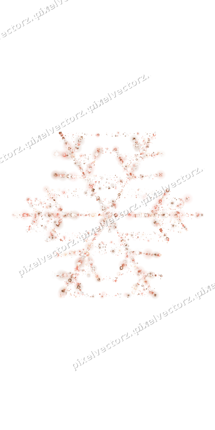 Seamless glitter snowflake in orange on a transparent background