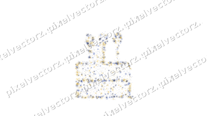 Seamless glitter birthday cake in amber on a transparent background