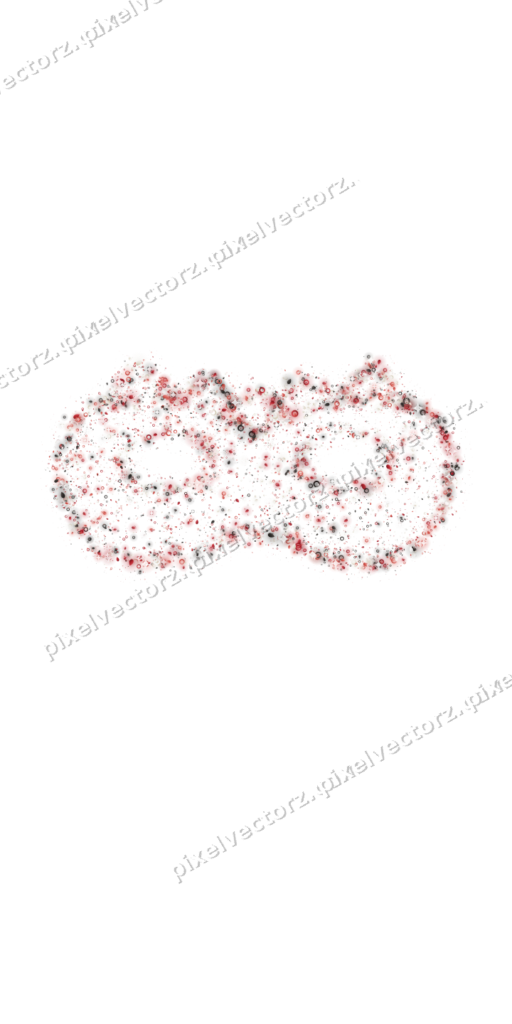 Seamless glitter carnival mask in red on a transparent background