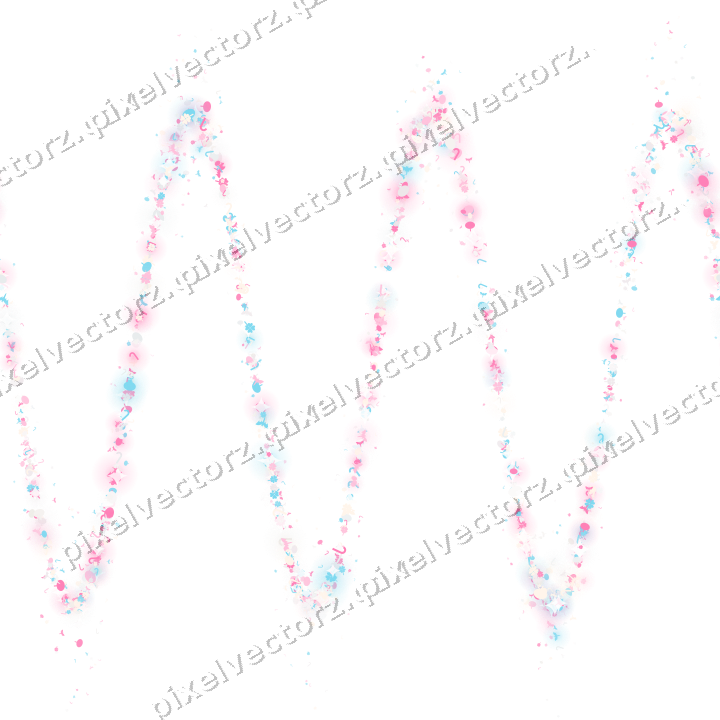 Seamless glitter wave in pink and cyan on a transparent background