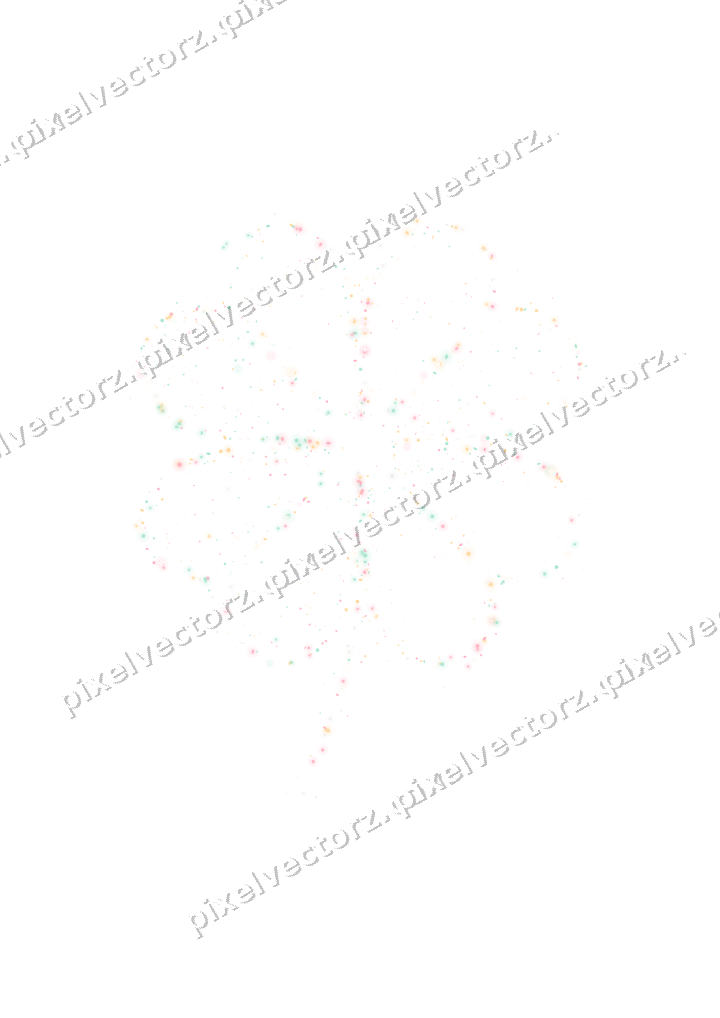 Seamless glitter clover leaf in pale pink on a transparent background