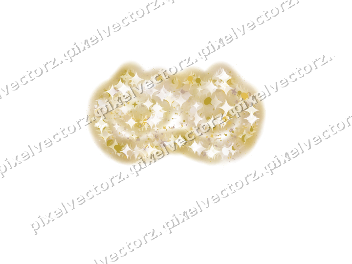 Seamless glitter carnival mask in amber on a transparent background