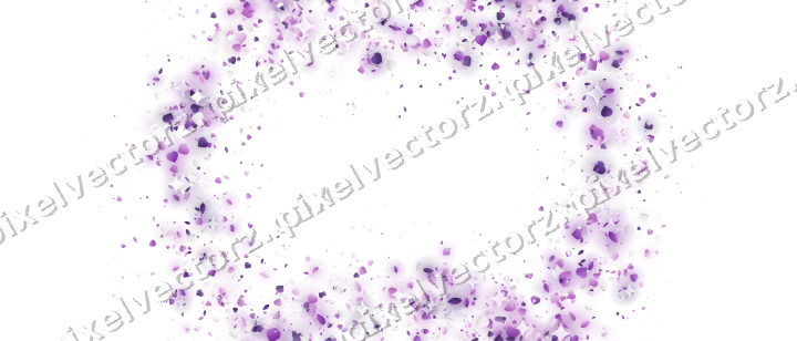 Seamless glitter wreath in purple on a transparent background