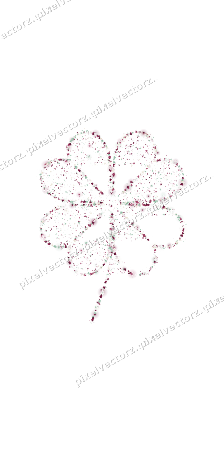 Seamless glitter clover leaf of bells on a transparent background