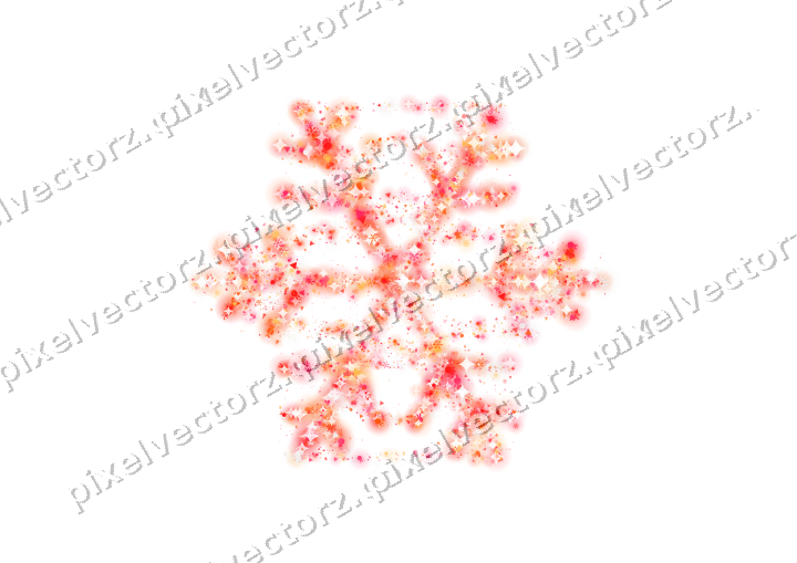Seamless glitter snowflake in red on a transparent background