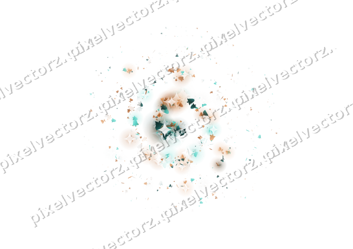 Seamless glitter spiral in orange and teal on a transparent background