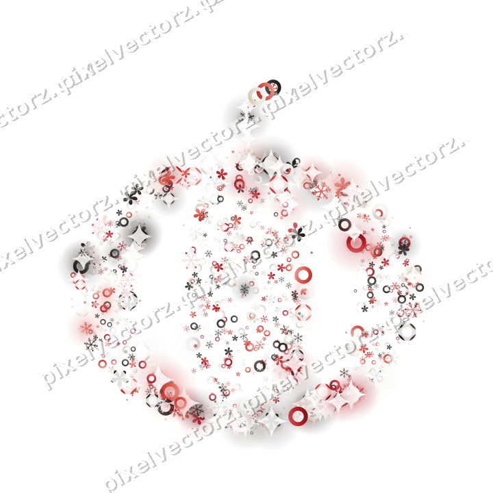 Seamless glitter pumpkin in red on a transparent background