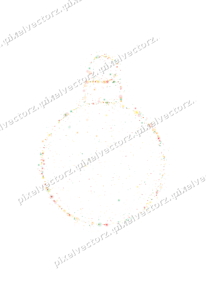 Seamless glitter bauble in red and orange on a transparent background