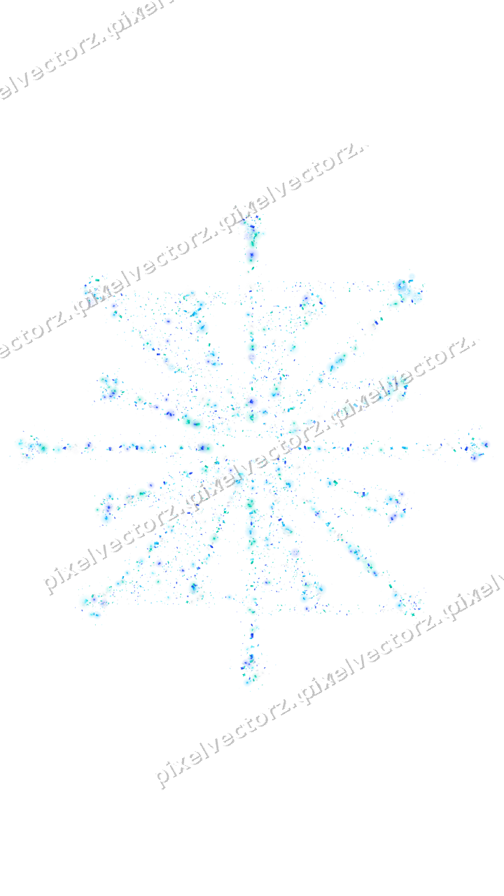 Seamless glitter firework in cyan and teal on a transparent background