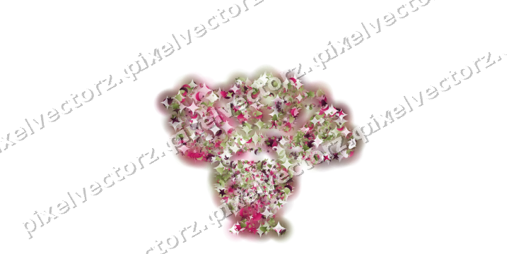 Seamless glitter turkey of stars and bells on a transparent background