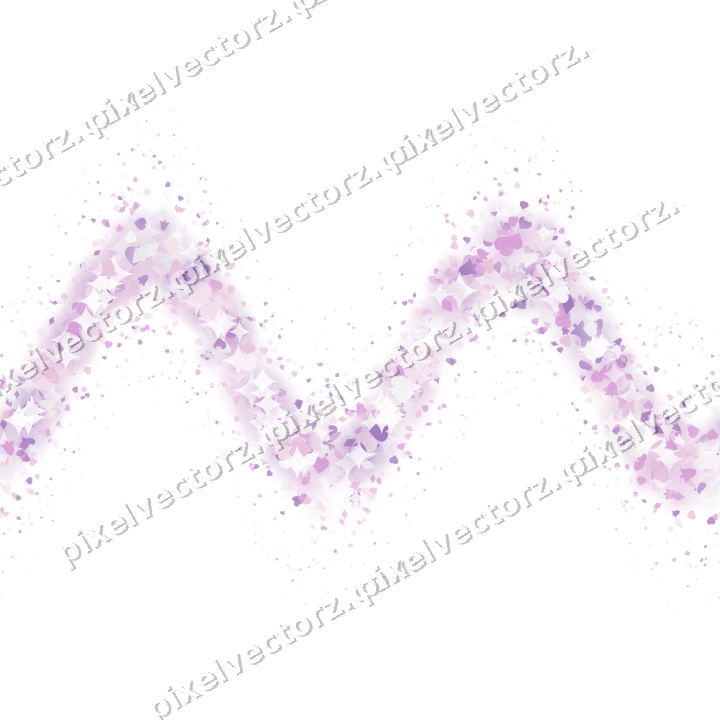 Seamless glitter wave of hearts and bells on a transparent background