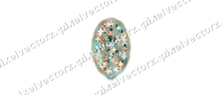 Seamless glitter leaf of stars and flowers on a transparent background
