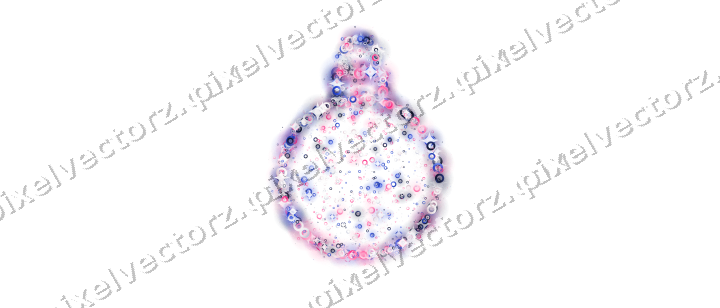 Seamless glitter bauble of rings in pink on a transparent background