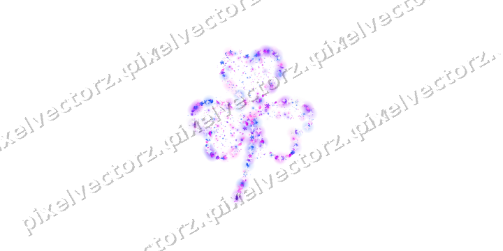 Seamless glitter shamrock in purple on a transparent background