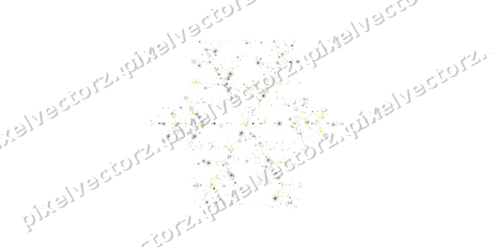 Seamless glitter snowflake in yellow on a transparent background