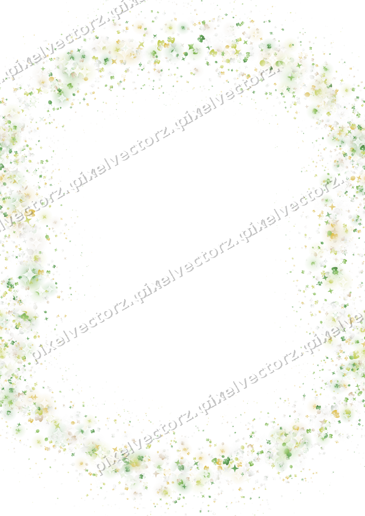 Seamless glitter wreath in lime and yellow on a transparent background
