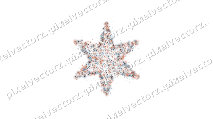 Seamless glitter star in orange and cyan on a transparent background
