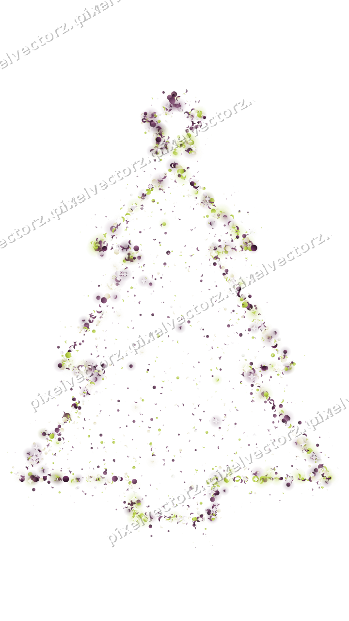 Seamless glitter christmas tree on a transparent background