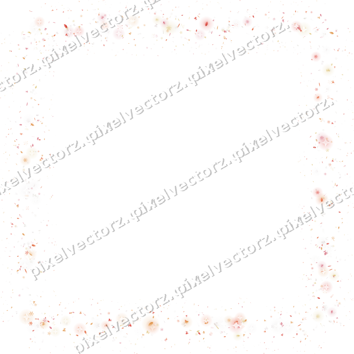 Seamless glitter frame in red and orange on a transparent background