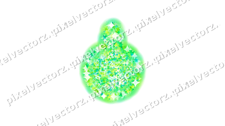 Seamless glitter bauble in green and lime on a transparent background