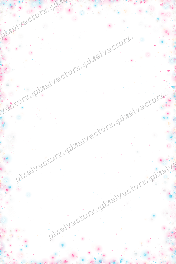 Seamless glitter border in pink and cyan on a transparent background