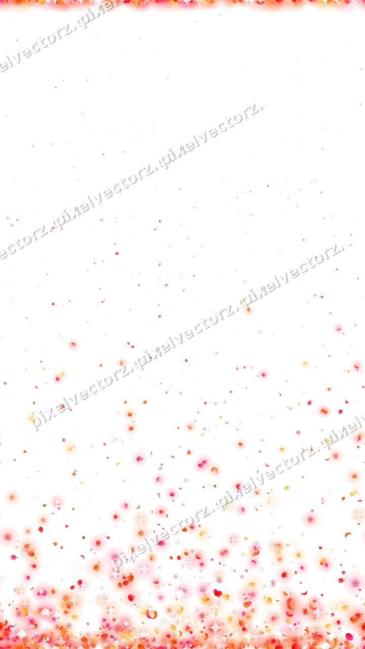 Seamless rising glitter in red and orange on a transparent background