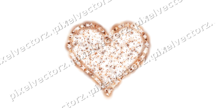 Seamless glitter heart on a transparent background