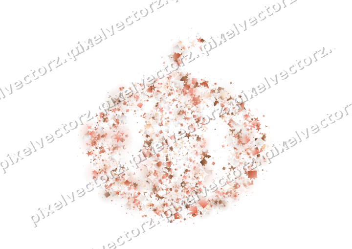 Seamless glitter pumpkin in orange and red on a transparent background