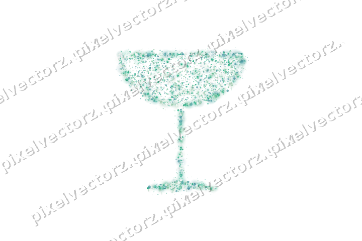 Seamless glitter champagne coupe in green on a transparent background