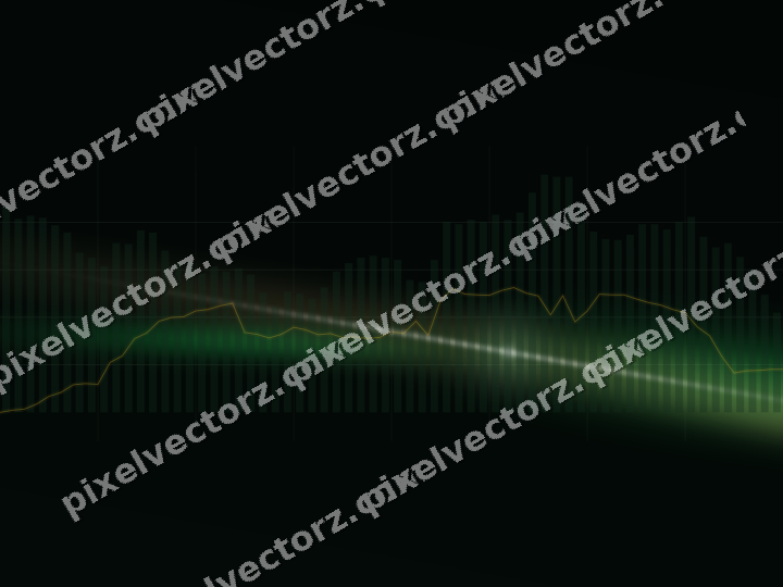 Leuchtender Neon Diagramm Hintergrund in Grün und Bernstein