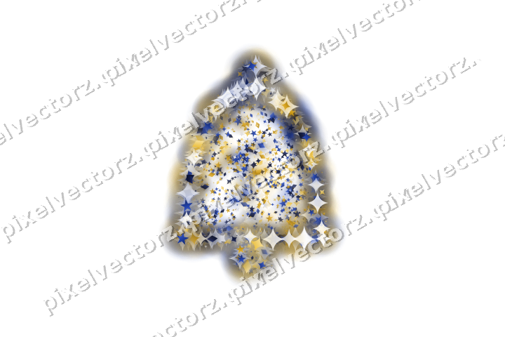 Seamless glitter bell in amber and blue on a transparent background
