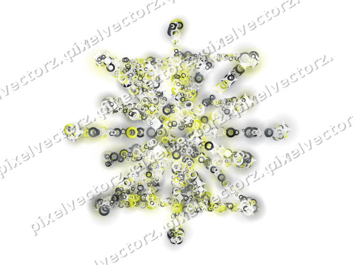 Seamless glitter firework of rings on a transparent background