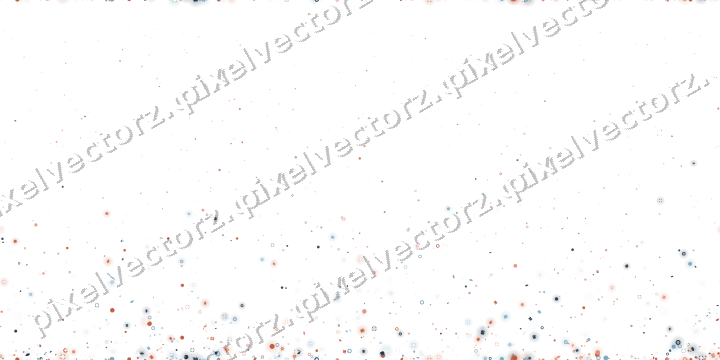 Seamless rising glitter in orange and cyan on a transparent background