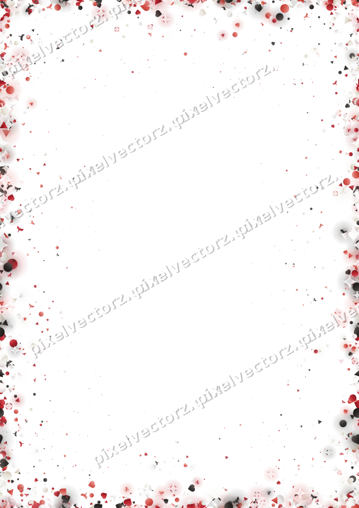 Seamless glitter vignette in red on a transparent background