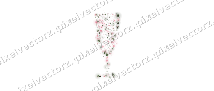 Seamless glitter champagne flute in pink on a transparent background