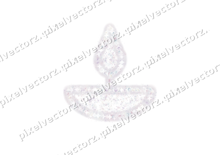 Seamless glitter diya lamp in pale pink on a transparent background